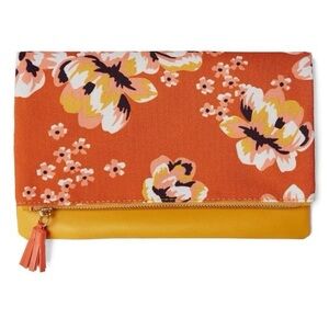 Rachel Pally Bloom Envelope Clutch Fold Over Purse Handbag Floral Reversible